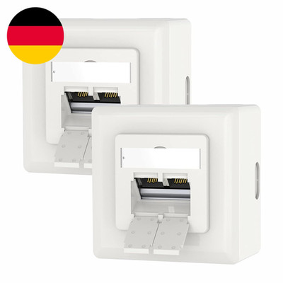 VCELINK Netzwerkdose CAT6A, 10 Gigabit 2 X RJ45 Port LAN Dose Für Aufputz Oder U