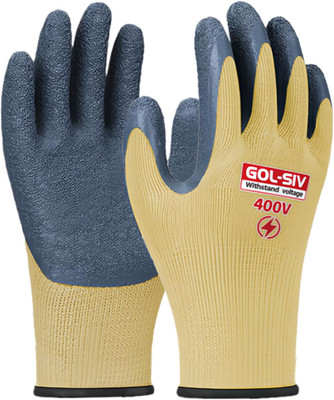 Insulated Electrician Gloves 400V Rubber Safety Work Gloves Non Slip Large