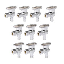 Angle Stop Valve,1/2 Inch Pex X 3/8 Inch OD Compression Angle Shut-off Valve