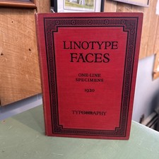 1920 Linotype Faces One-Line Specimens Typography Mergenthaler Linotype Co.