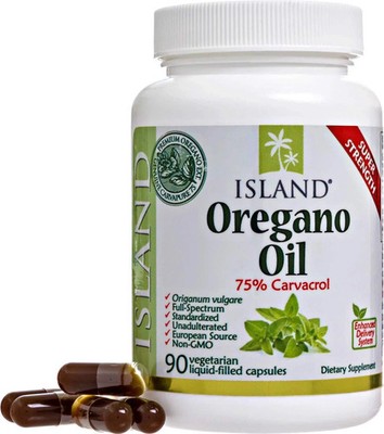 Island Nutrition Oregano Oil Capsules Organic Ingredients - Super-Strength Gr...