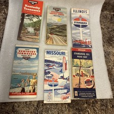 Vintage STANDARD OIL STANDARD GASOLINE ROAD MAPS Set Of 6