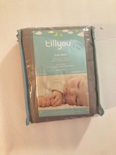 Till You Cotton Ruffled Crib Skirt Gray NEW