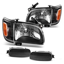 Headlight Assembly Compatible with Fit 01-04 Tacoma OE - Black/Amber/Clear