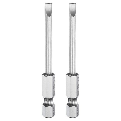 2 Stück SL4 Schlitz-Schraubendreherbits für 1/4'' Sechskantschaft 2.6'' Magnet