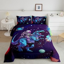 Outer Space Comforter Astronaut Rocket Bedding Set Galaxy Cosmonaut Spaceman ...