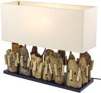 Tischlampe / Tischleuchte Matuba, Handgefertigtes Unikat Aus Naturmaterial, Tre