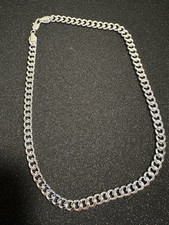 Silver Cuban Curb Chain 24 Inch Long 82 Grams