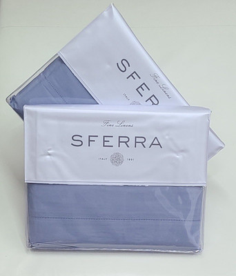Sferra Leonardo King Duvet & Sheet Set 7 Piece Poolside Luxury Percale