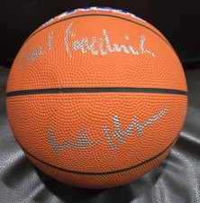 Dave Cowens Red Holzman Gail Goodrich Tom Heinsohn autographed basketball Rubber