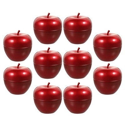  10pcs Apple-Design Tinplate Storage Cans Apple-Form Candy Dosen Candy Container