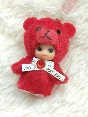 Kewpie Teddybär Granat Geburtsstein Vintage selten Sammlerstück authentisch