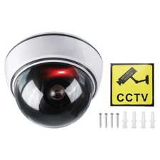 Fake Security Camera Dummy Dome Cameras with Red Light  Screws, White