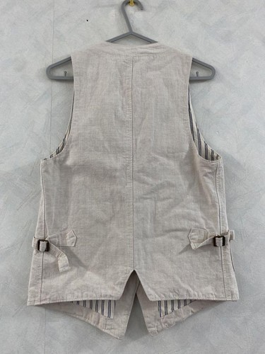 orSlow Size 0 Cotton Linen Gilet Vest Stripe Lining Excellent Condition - Picture 2 of 6