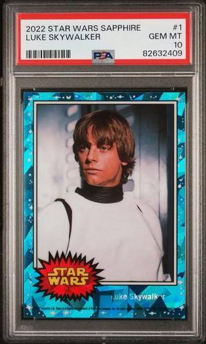 2022 Topps Star Wars Chrome Sapphire LUKE SKYWALKER #1 PSA 10 GEM MINT