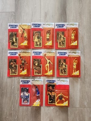 8   1993 Starting Lineup Basketball Figures w/ Cards ''Topps Stadium Club''