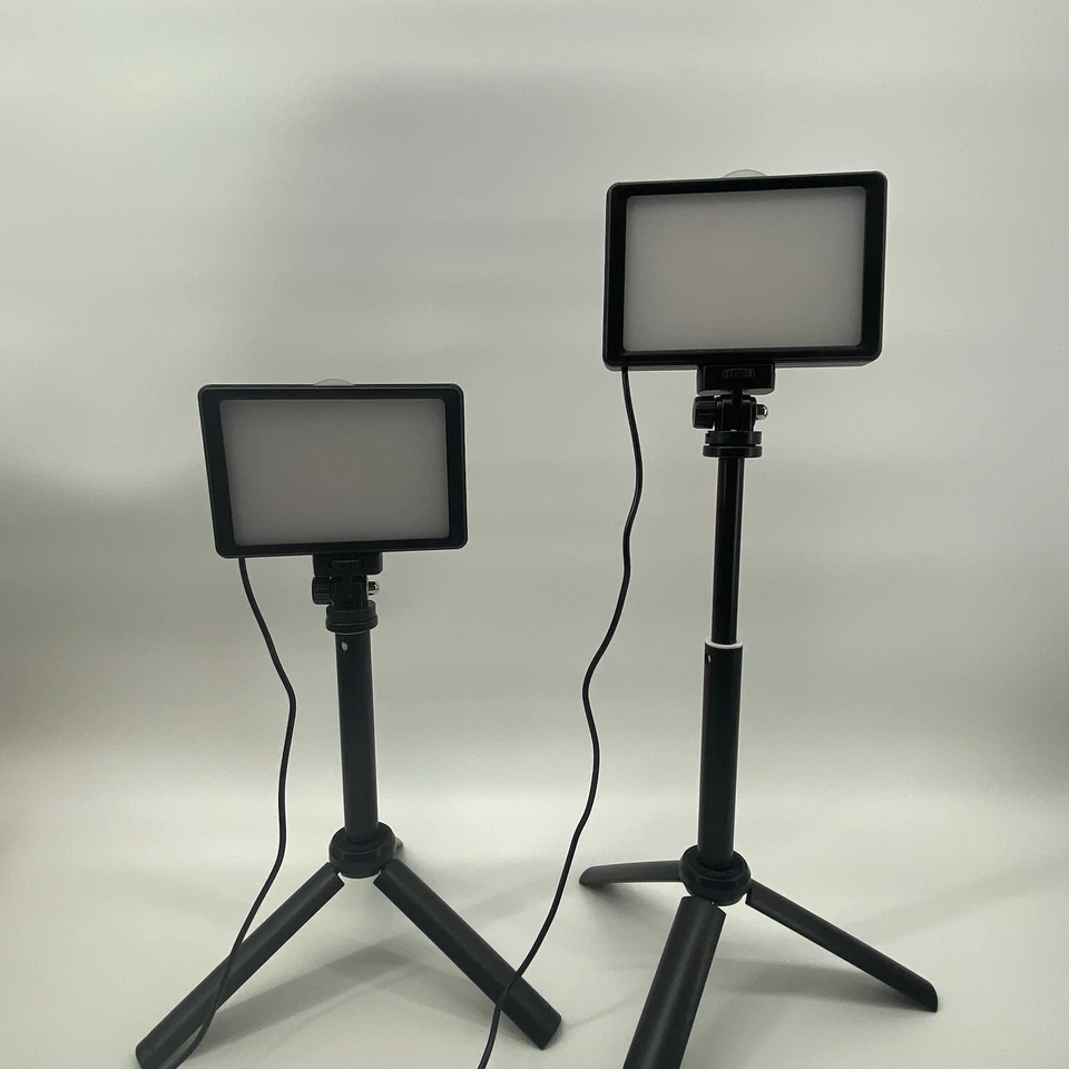 LED Video Light TWO SETS of 2-Pack 5600K Dimmable USB Photo Lights Mini Tripod - Image 2 of 4