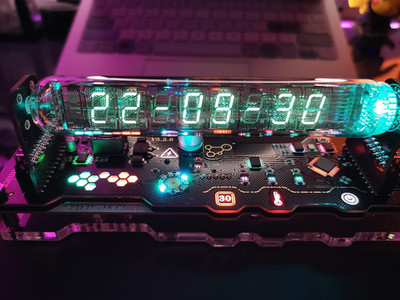 Imitation Nixie Tube Clock Fluorescent Cyberpunk Ornaments Rgb