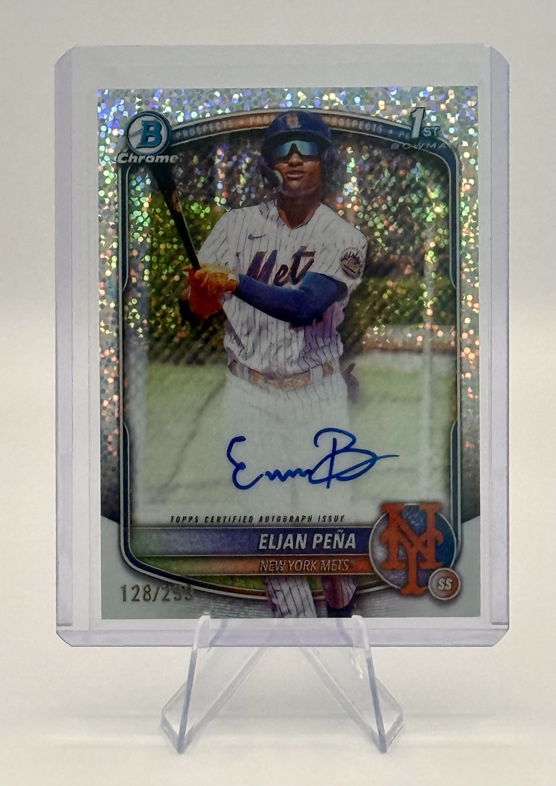 2025 Bowman Chrome - Prospect Autographs Elian Pena #CPA-EP Speckle Ref /299