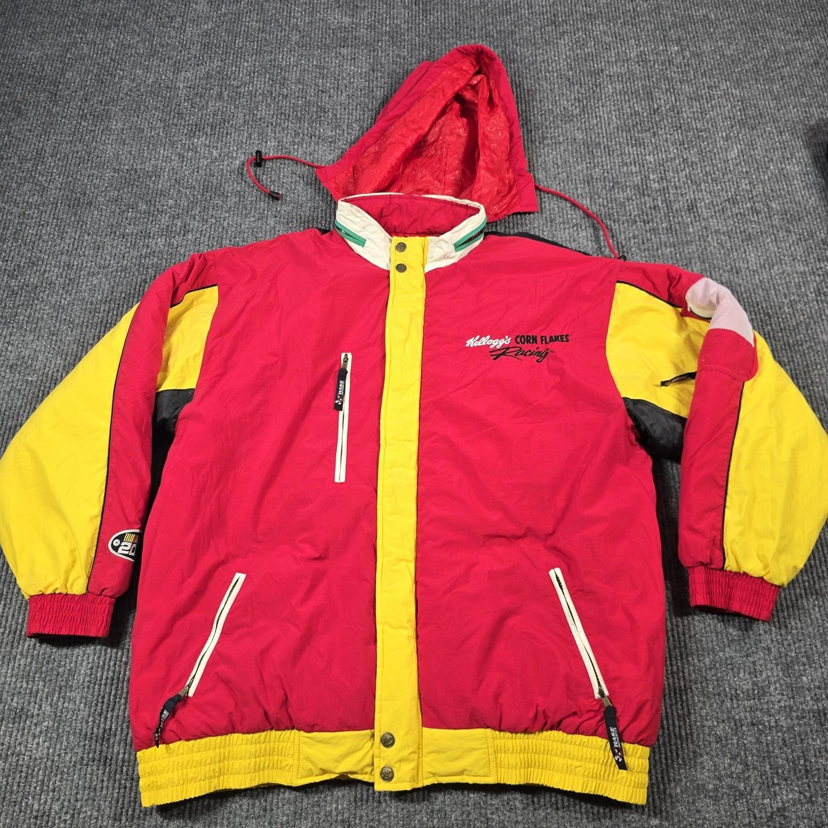 Vintage Kellogg's Corn Flakes Racing Jacket Mens Large NASCAR