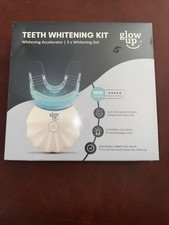 Glow Up Teeth Whitening Kit with UV Light Refillable See Des