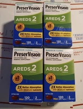 4x PreserVision Areds 2 Formula Eye Vitamin 120 SoftGels Each