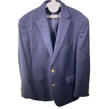Lauren Ralph Lauren Navy Blazer 43R 100 Wool Gold Buttons Classic Sport Coat