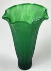 Green Lily Lamp Shade Tiffany Style Small 1.25" Fit Vtg Tulip Glass Flower Decor