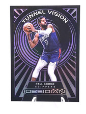 Paul George 2021-22 Panini Obsidian Tunnel Vision Electric Etch Purple #18 /75