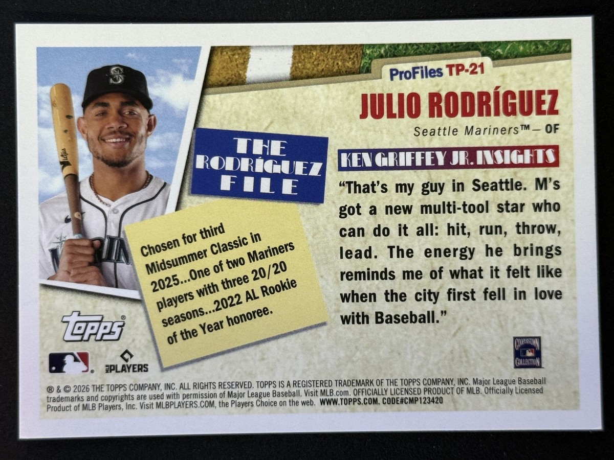 【50シリ】Panini Immaculate／ロドリゴルーキーカード！ Julio Rodríguez 2026 Topps Series 1 Profiles #TP-21 Seattle