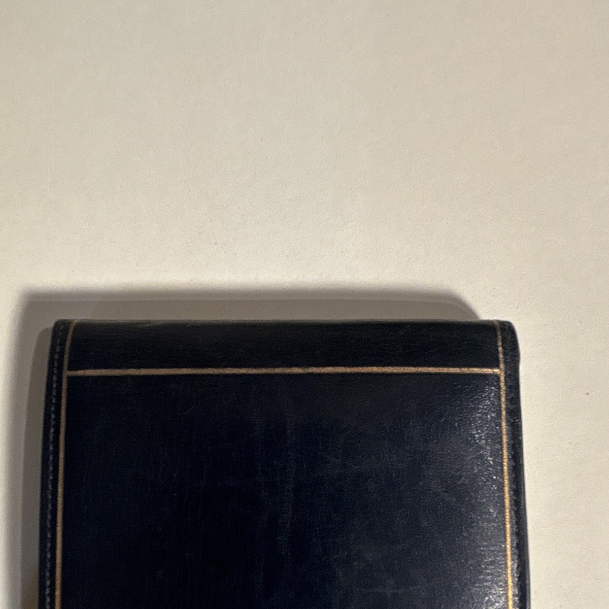 Vintage A. Antinori Roma Navy Gilt Gold Leaf Leather Wallet View 5