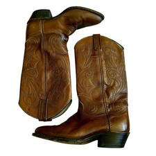 Dan Post Vintage Milwaukee Leather Western Boots Size 6 1/2 Womens Brown Cowboy