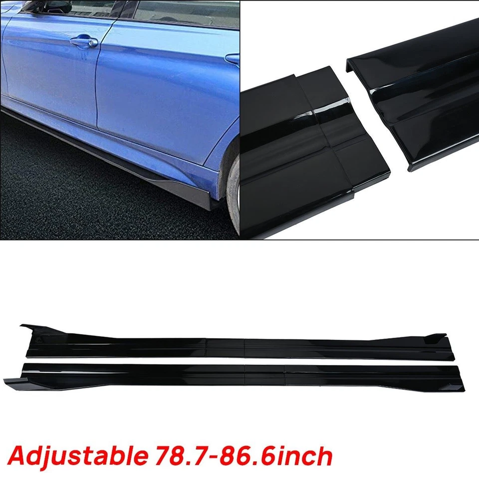 Adjustable Car Side Skirt Rocker Panel Lip Fit For Cadillac CTS ATS CT4 CT5 78.7 - Image 3 of 4