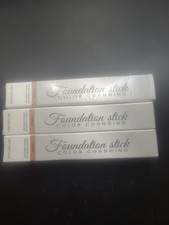 3 X Color-Changing 2-in-1 Foundation Stick  Brush Lightweight Concealer Natural
