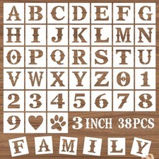 DZXCYZ 3 Inch Letter Stencils and Numbers, 38 Pcs Alphabet DIY Craft 3