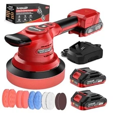 Brushless Cordless Car Buffer Polisher -  6 Inch Random Orbital Polisher with 