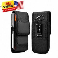 Vertical Cell Phone Holster Pouch for iPhone Samsung Wallet Case With Belt Clip