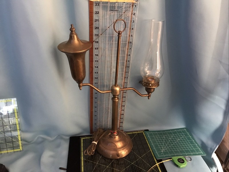 vintage Frederick Cooper of Chicago-style brass student table lamp,Very nice