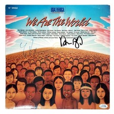 We Are The World Autographed LP Dan Aykroyd Lindsey Buckingham ACOA