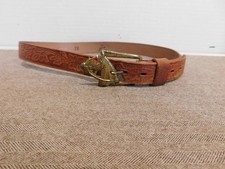 Vintage Child's Leather Belt Horse Head Buckle Size 28