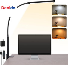 LED Desk Lamp with Clamp, Eye-Caring Clip on Lights for Home Office, 3 Modes 10