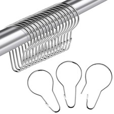 Metal Shower Curtain Hooks 30 Pcs Rust Proof Stainless Steel Shower Curtain R...