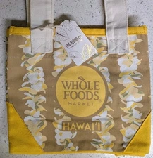 Whole Foods Yellow Plumeria Lei Mini Tote Bag Hawaii Exclusive 