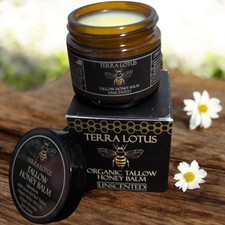 NEW Terra Lotus ORGANIC UNSCENTED Raw Honey Tallow Balm Moisturizing Cream