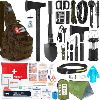 Survival Kit 268 Pcs Emergency Gear First Aid Camping Hiking