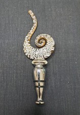 Art Glass Swirl Wine Bottle Stopper White Amber 6"