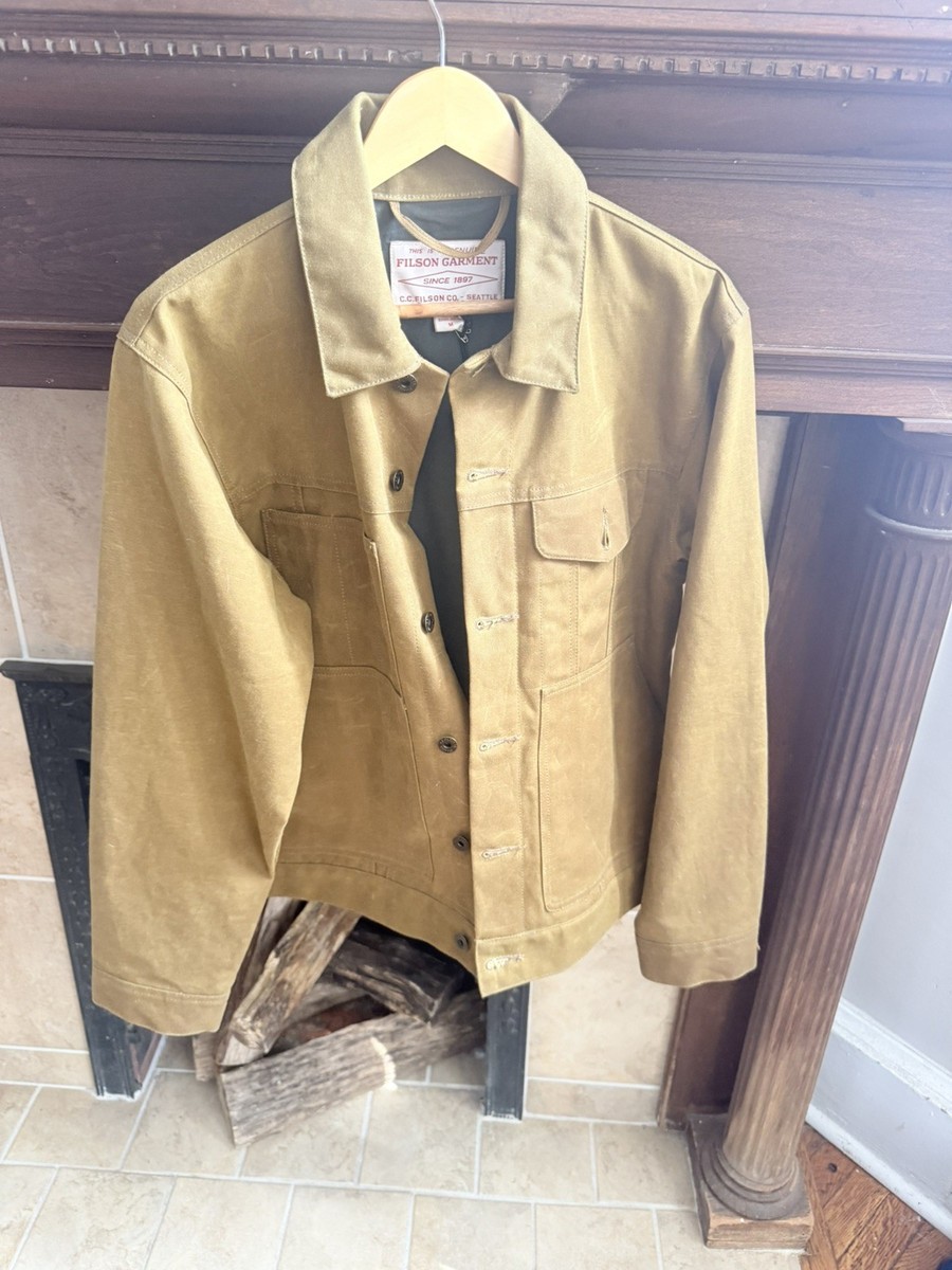 Filson Tin Cloth Short Lined Cruiser Jacket | Medium | Dark Tan