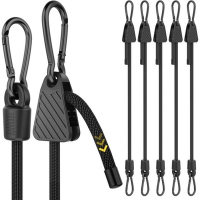4er Pack verstellbare Gummiseile mit Karabinerhaken, 7-48 Zoll Schwerlast Gummiseile