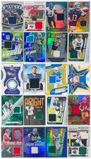 Lot Of 20 Mixed 2015-25 NFL Memorabilia Cards w/ Justin Herbert, Garrett Wilson
