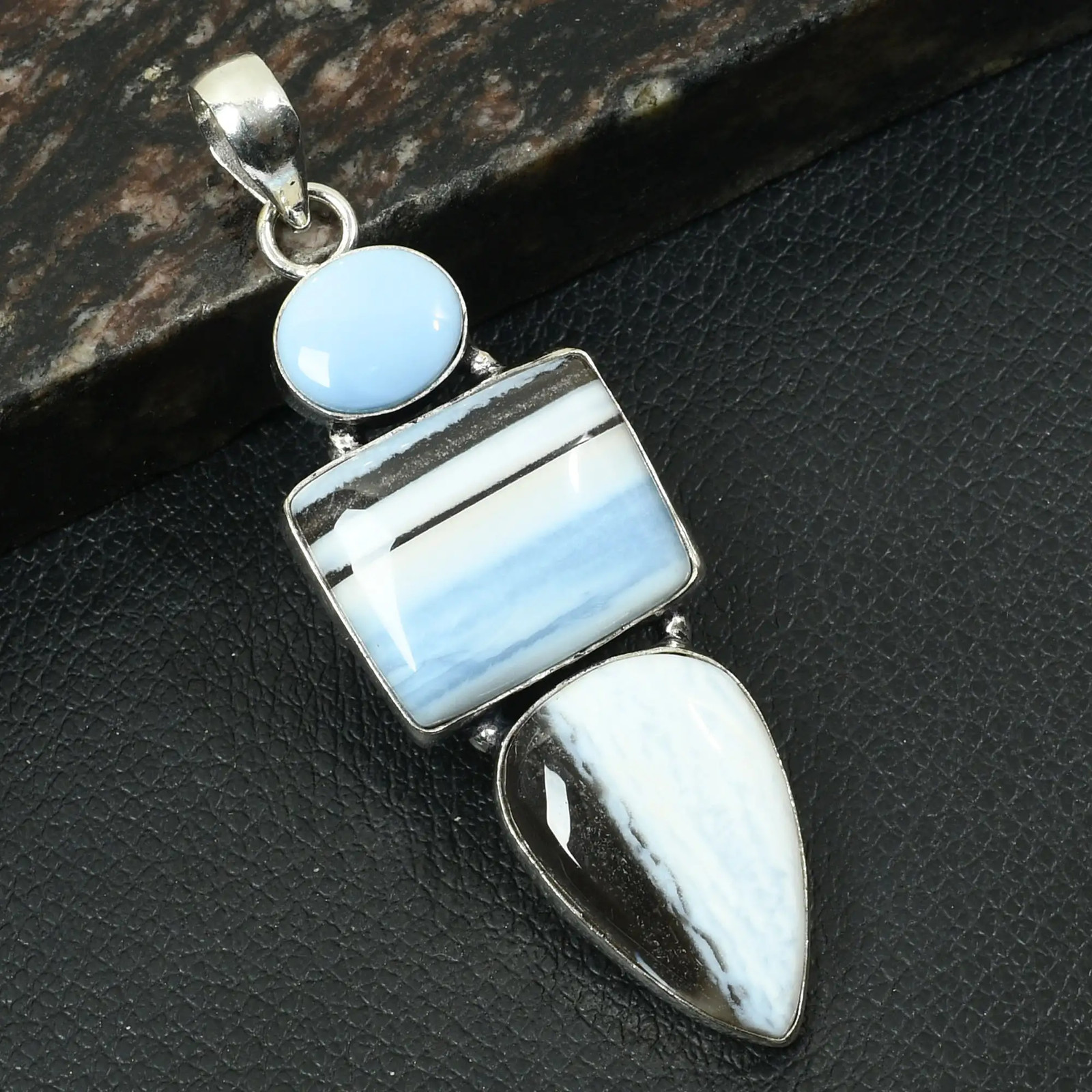 Owyhee Opal Gemstone Ethnic Handmade Pendant Jewelry For Unisex 2.88